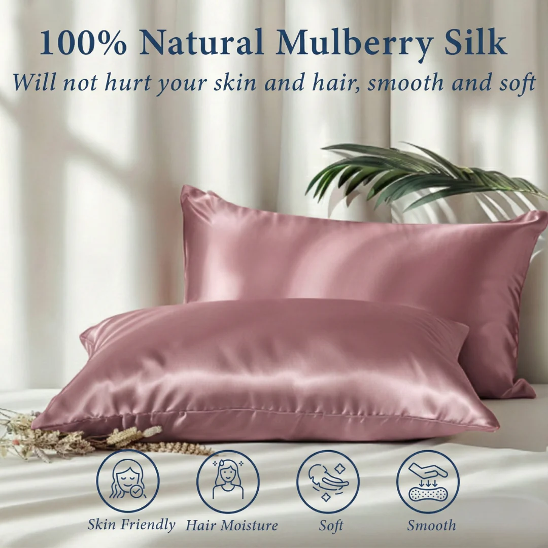100% Pure 6A  Both Side Mulberry Silk Pillow Cover (Pack of 1) - Image 15
