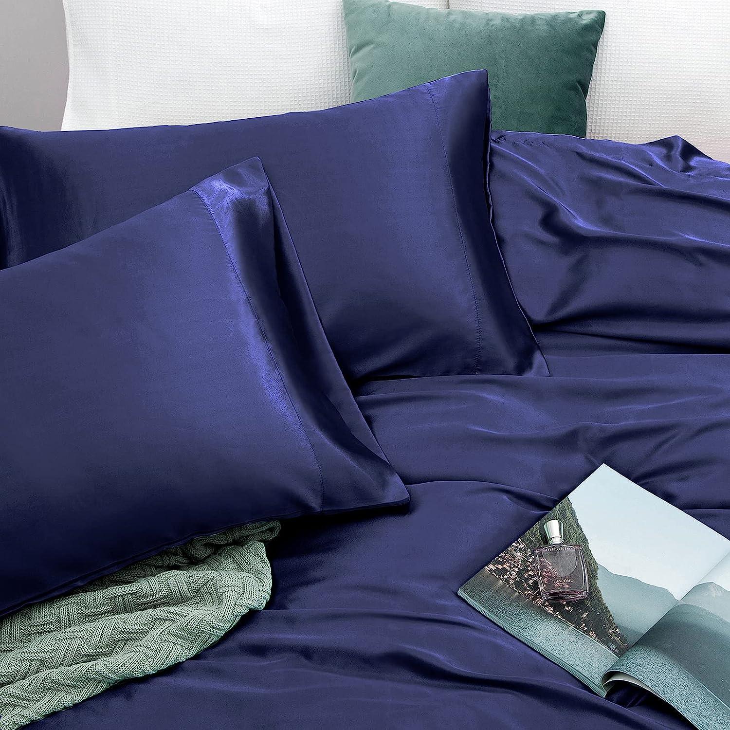 Silky Elastic Fitted Sheets with 2 Pillow Covers - Image 34