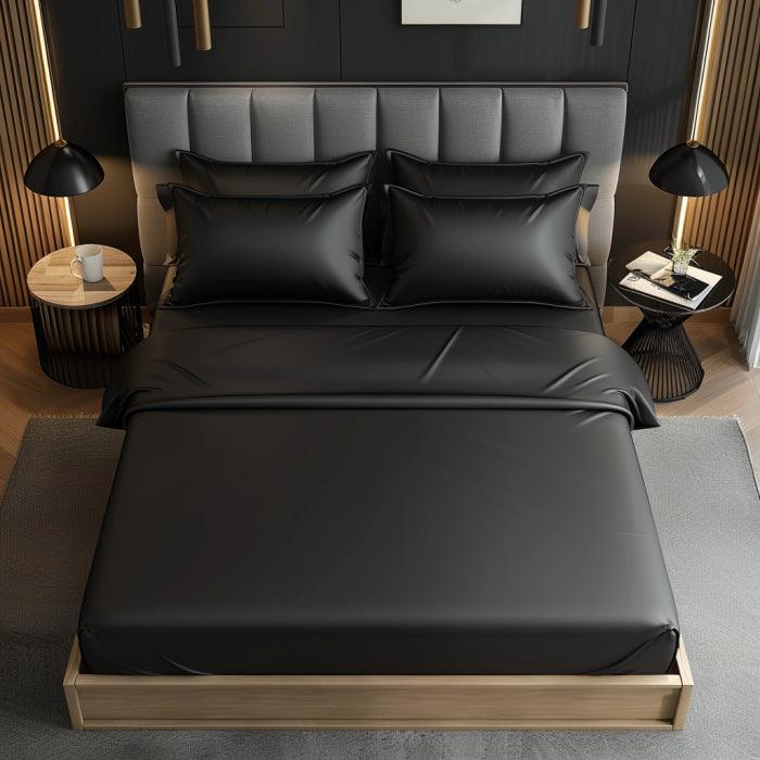 Silky Elastic Fitted Sheets with 2 Pillow Covers - Image 19