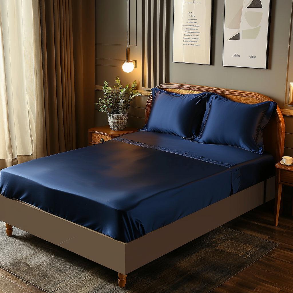 Silky Elastic Fitted Sheets with 2 Pillow Covers - Image 24