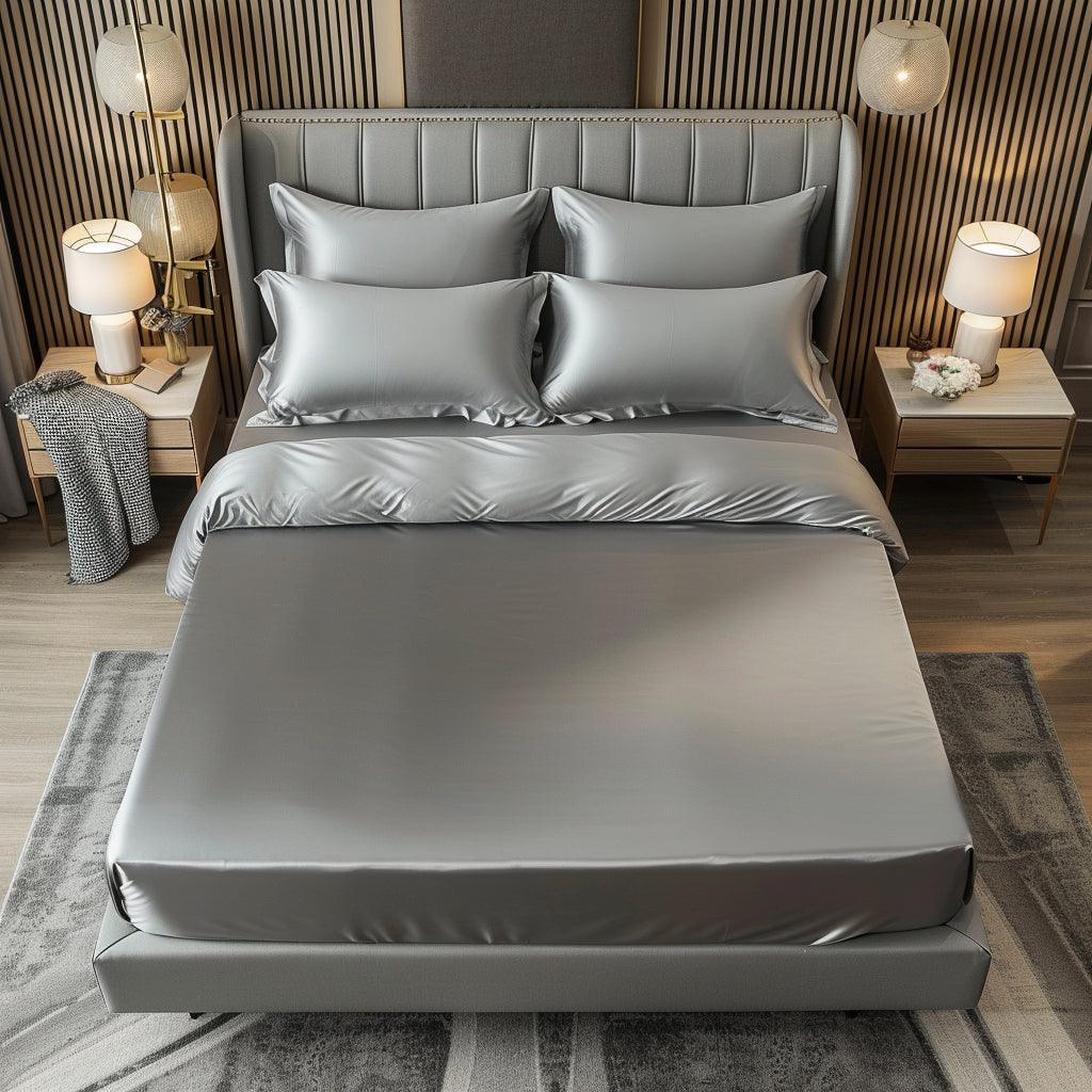 Silky Elastic Fitted Sheets with 2 Pillow Covers - Image 27