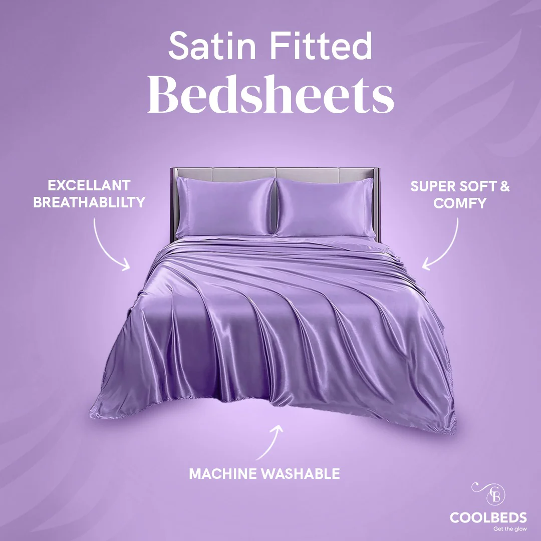 Silky Elastic Fitted Sheets with 2 Pillow Covers - Image 36