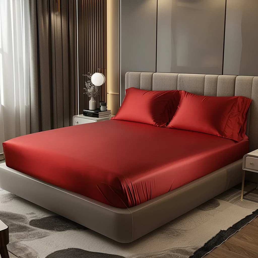 Satin Elastic Fitted Sheet & Satin Robe Combo - Image 19