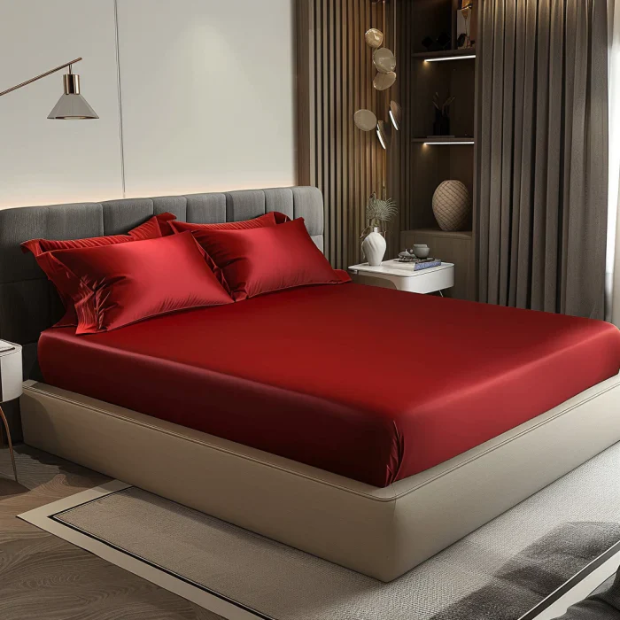 Satin Elastic Fitted Sheet & Satin Robe Combo - Image 21