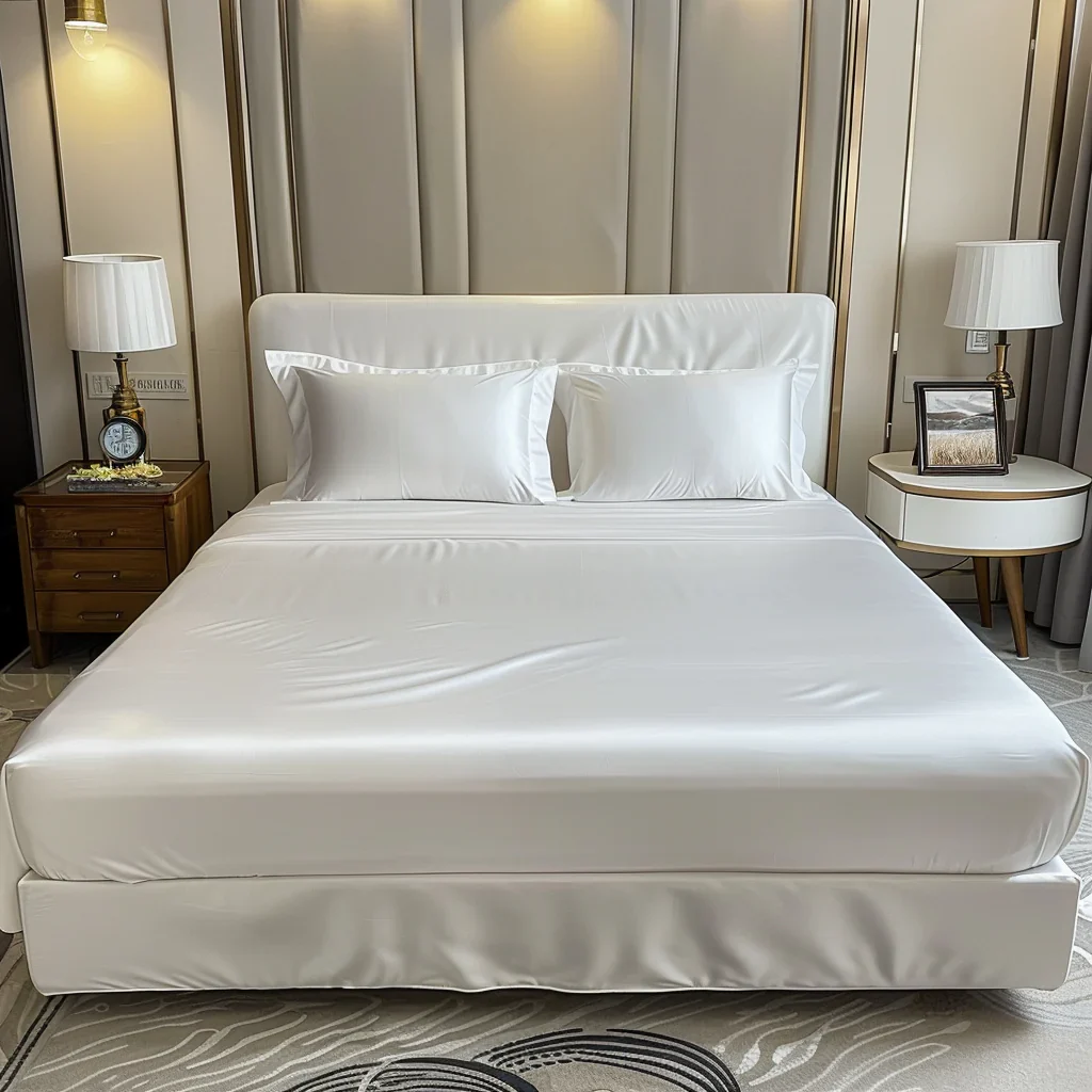 Satin Elastic Fitted Sheet & Satin Robe Combo - Image 25