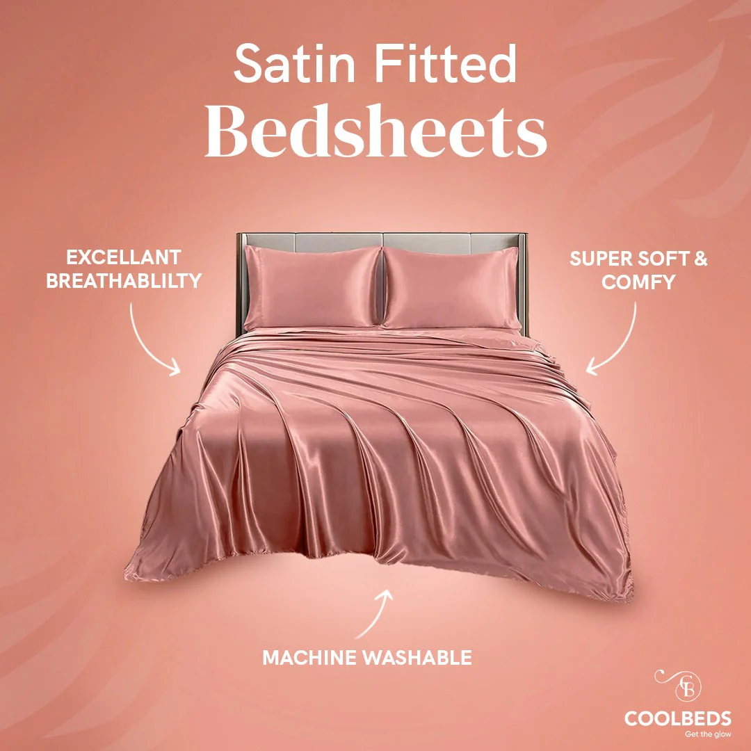 Satin Elastic Fitted Sheet & Satin Robe Combo - Image 26