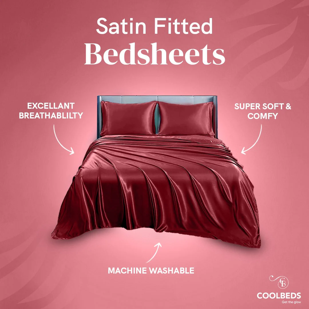 Satin Elastic Fitted Sheet & Satin Robe Combo - Image 28