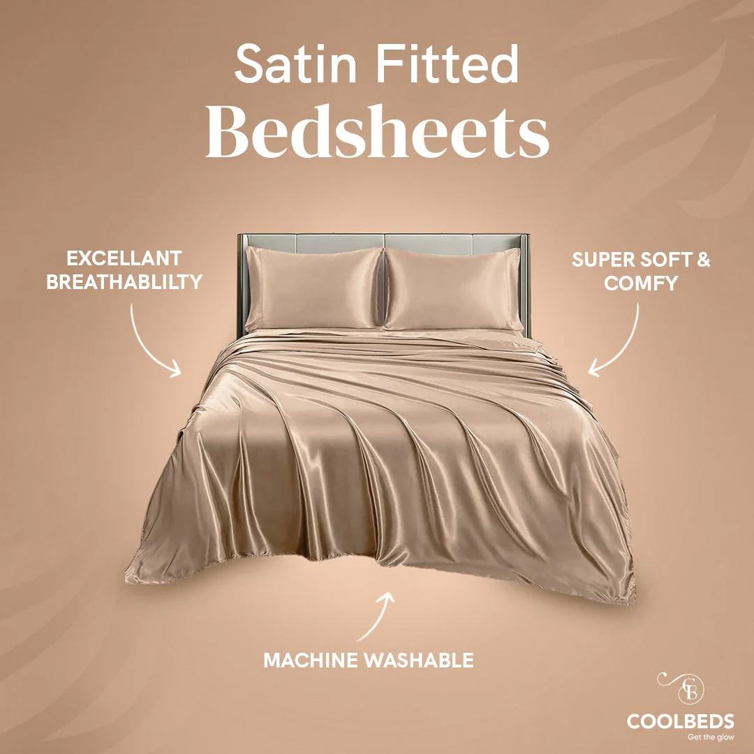Satin Elastic Fitted Sheet & Satin Robe Combo - Image 30