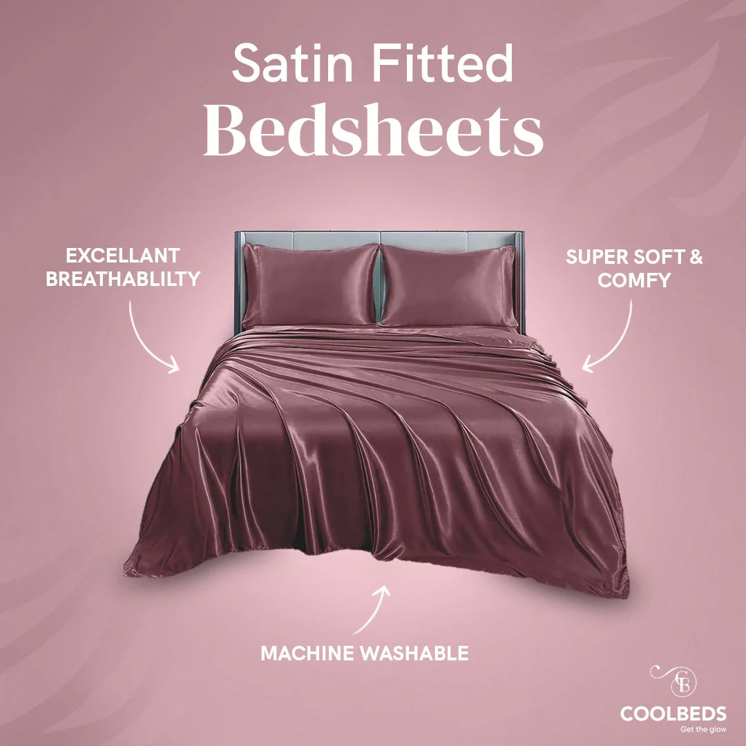 Satin Elastic Fitted Sheet & Satin Robe Combo - Image 33