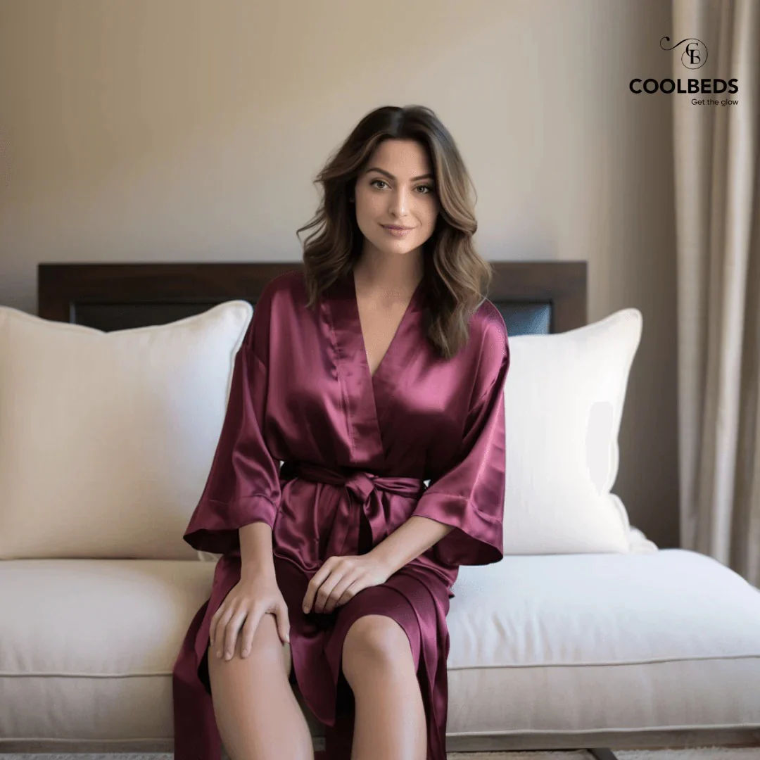 Satin Elastic Fitted Sheet & Satin Robe Combo - Image 37