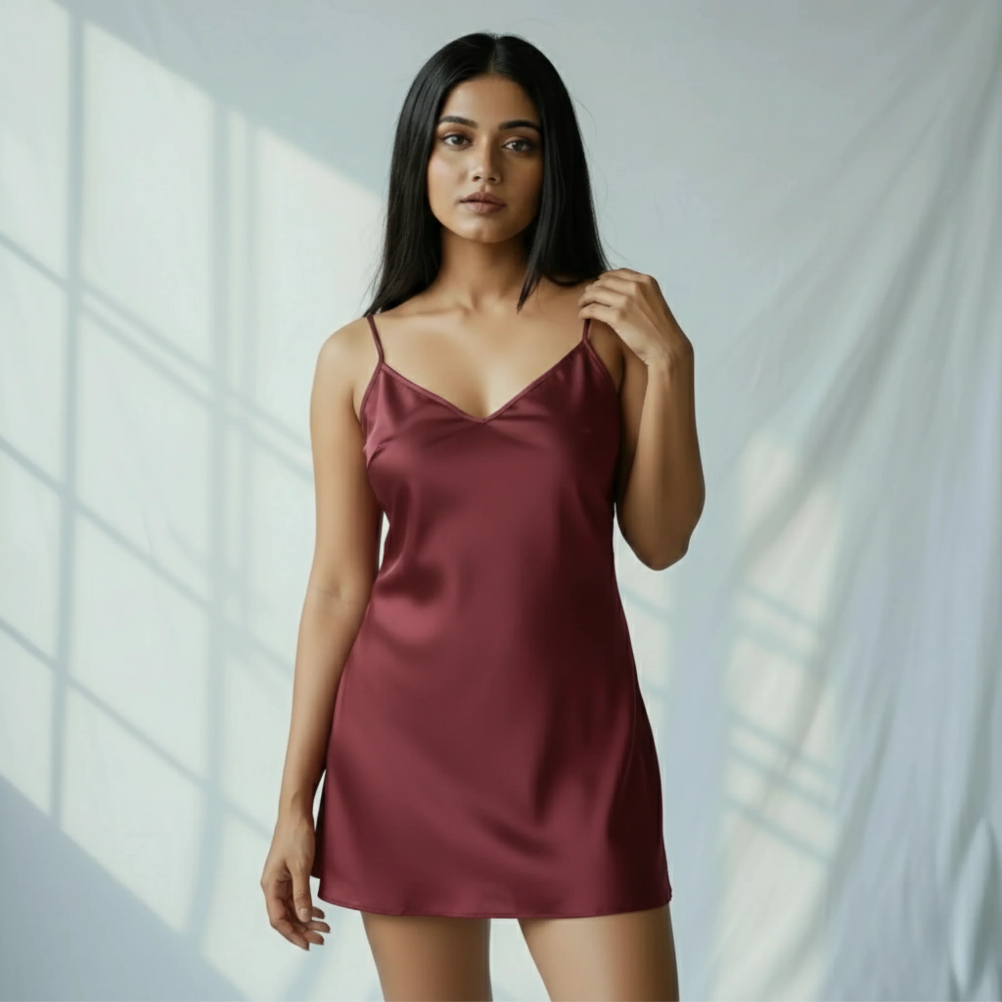 Silky Mini Slip Dress - Image 30
