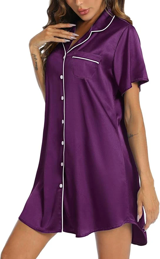Silky Shirt Dress - Image 36