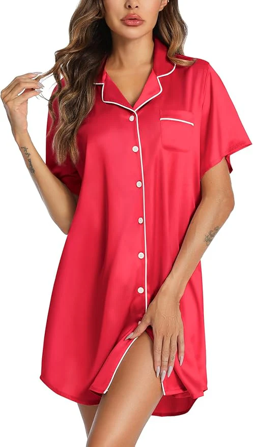 Silky Shirt Dress - Image 42