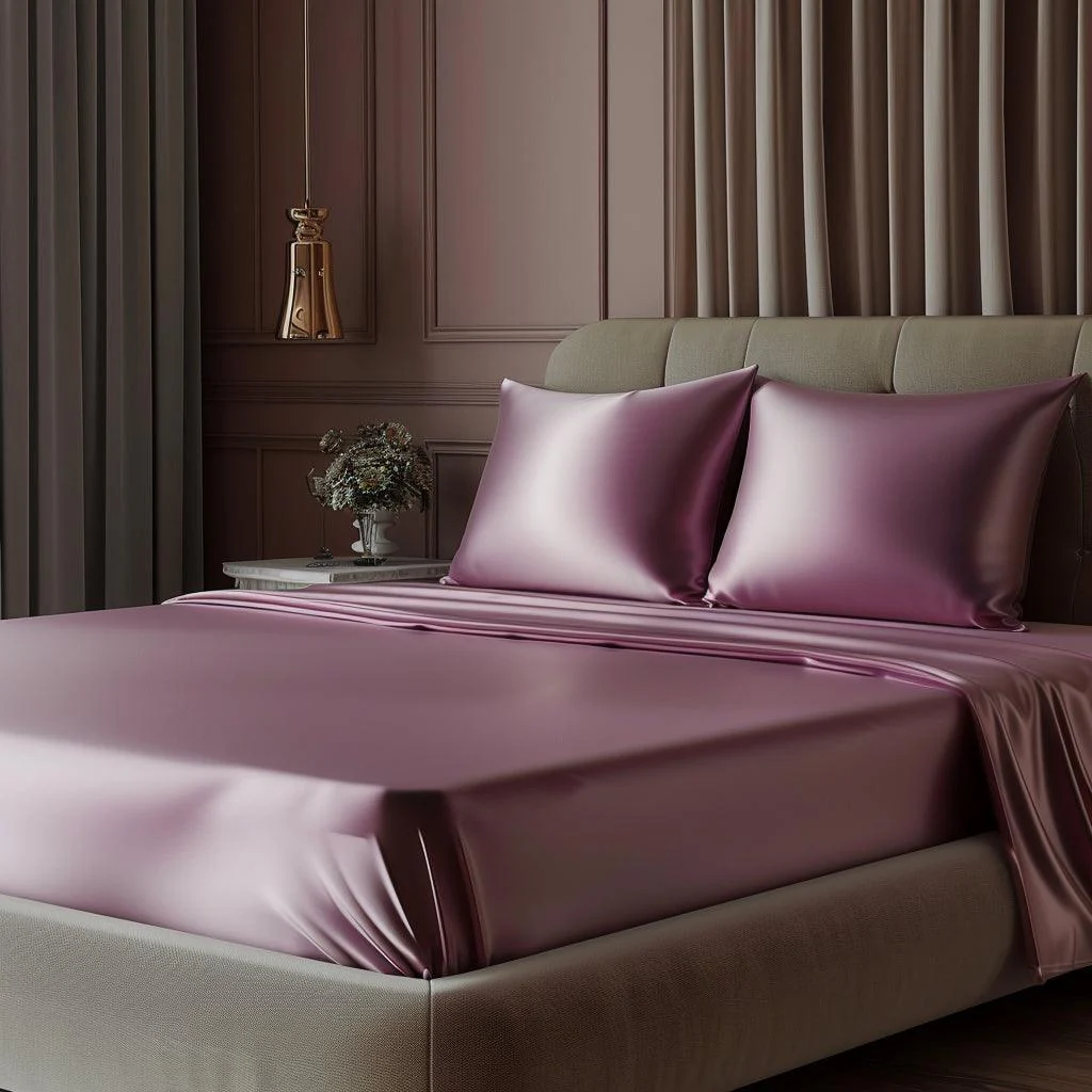 Silky Elastic Fitted Sheets with 2 Pillow Covers - Image 32