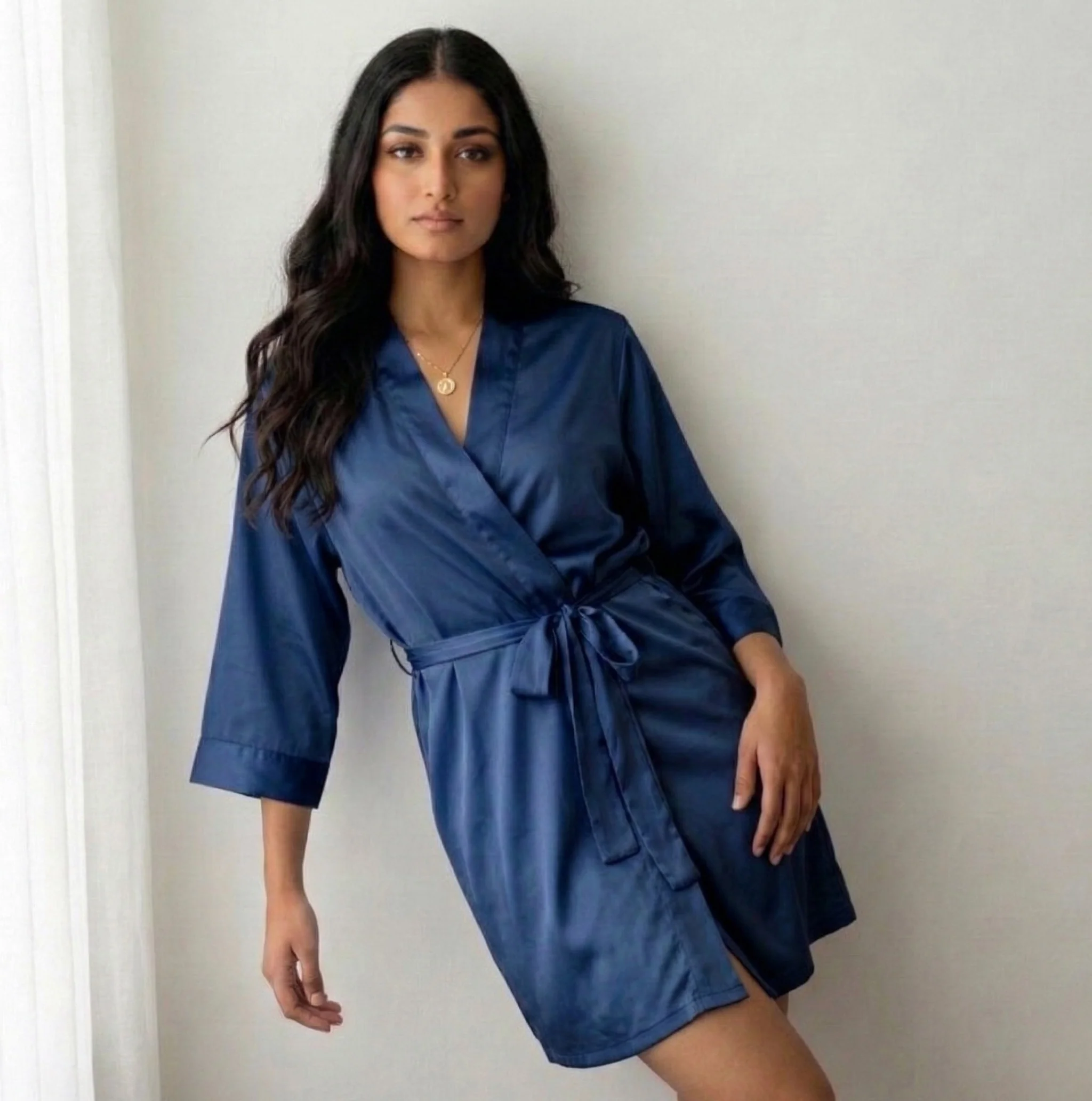 Silky Babydoll Belted Kimono Robe - Image 121